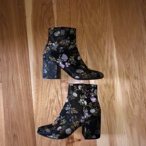 Black Embroidered Booties